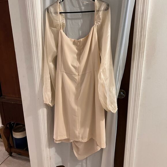 4 Si3nna ivory Sydney mini dress faux wrap ruched side wedding party size 1x - Picture 10 of 11